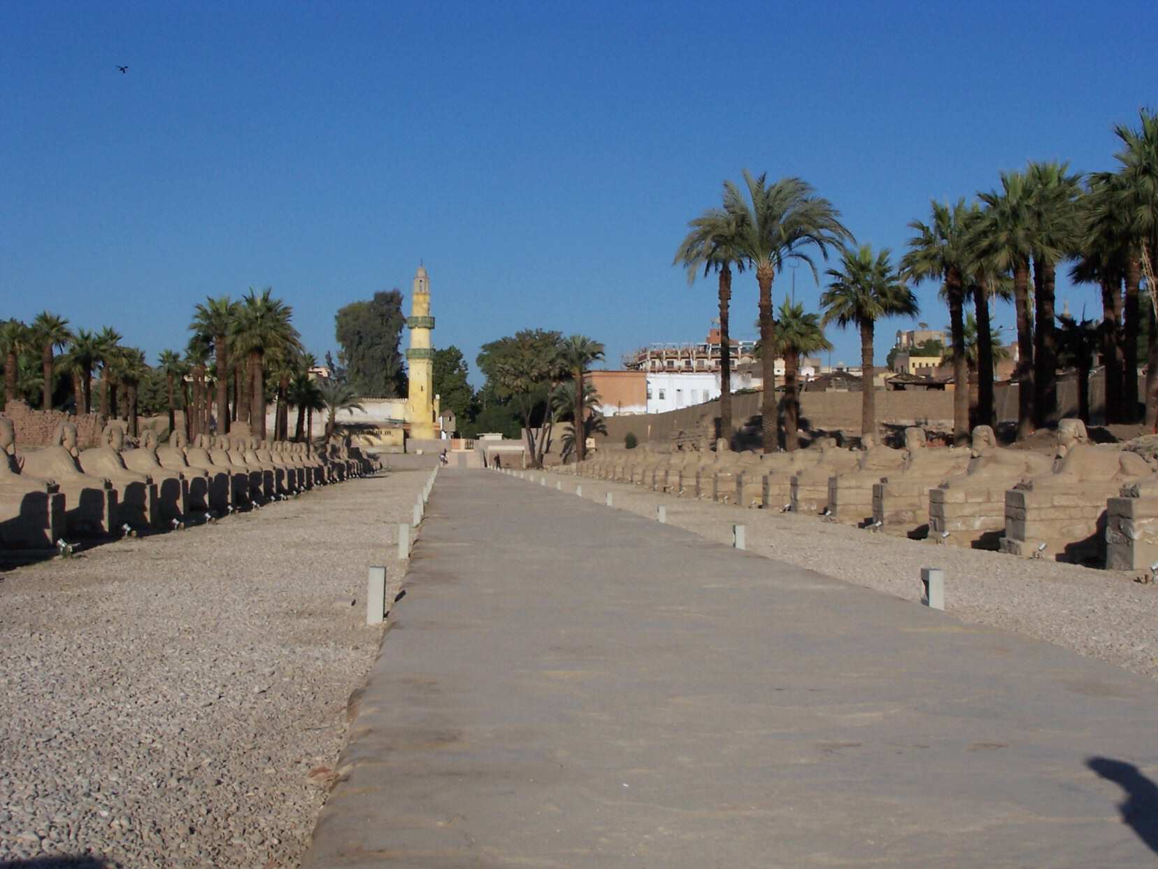 Alle des Sphinx qui reliait les temples de Louxor et de Karnak, distants de 2,7 Km.